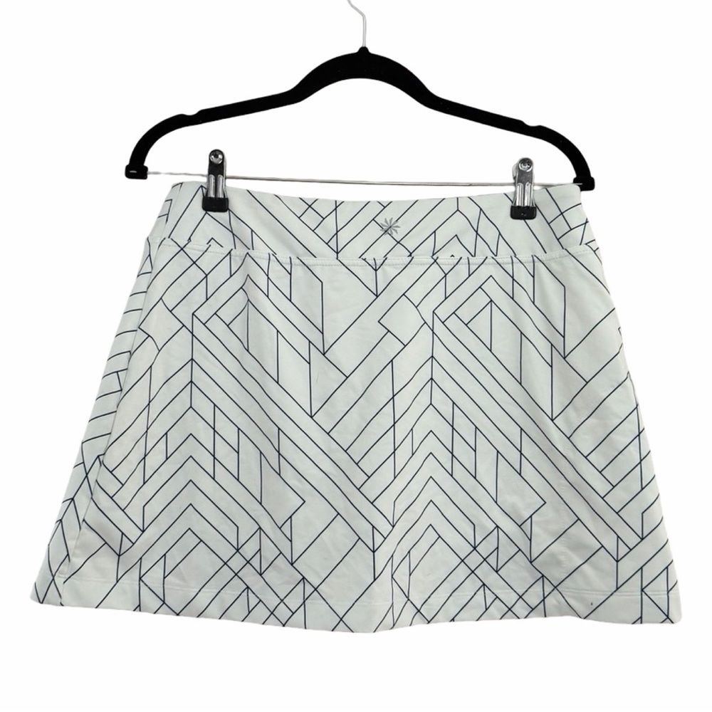 ATHLETA White Geometric Tennis Golf Mini Skort Sz M - Picture 3 of 7